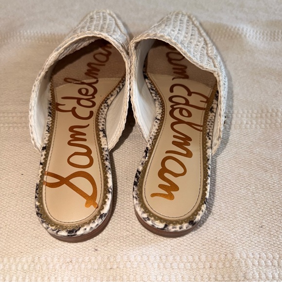 Sam Edelman Cream Woven Mules - Picture 3 of 6